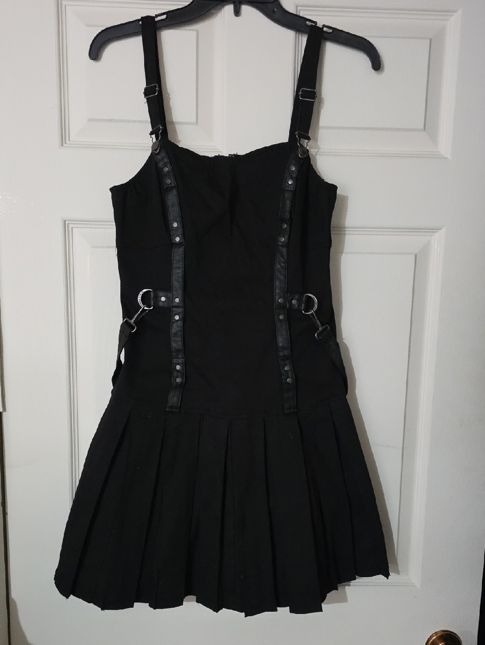 Hot Topic Black Pleated Harness Mini Dress